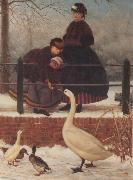 George Leslie Frozen Out china oil painting artist
